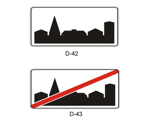 Znak D-42 z ograniczeniem prędkości